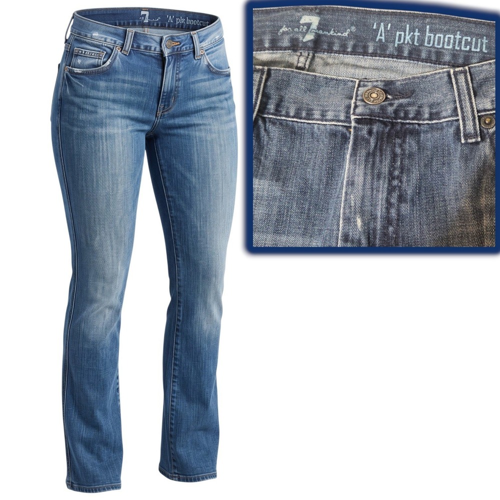 7 For All Mankind Bootcut Jeans Men 36 Blue A PKT Pocket EUC